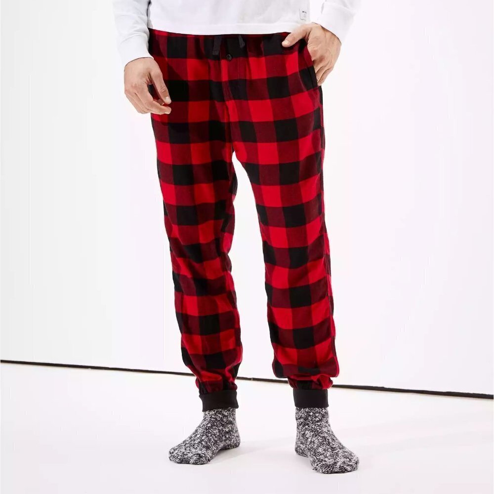 NWT America Eagle Buffalo Plaid Pajama Pant Men's Size XXXL Flannel Jogger
